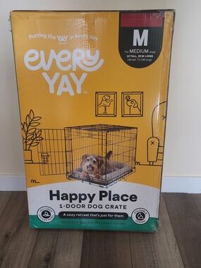Brand New in Box: EveryYay 1-Door Metal Dog Crate (Medium Dogs)